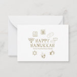 Cartão De Notas Nome personalizado de ouro branco para Hanukkah fe<br><div class="desc">Feliz Hanukkah,  personalize o cartão de saudação do nome da família. Feliz Hanukkah,  Feliz Chanukah,  Hanukkah Sameach!,  Chag Sameach!,  Chag Urim Sameach!</div>