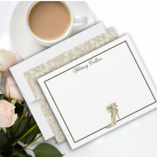 Cartão De Notas Nome Personalizado do na moda Glam Stiletto