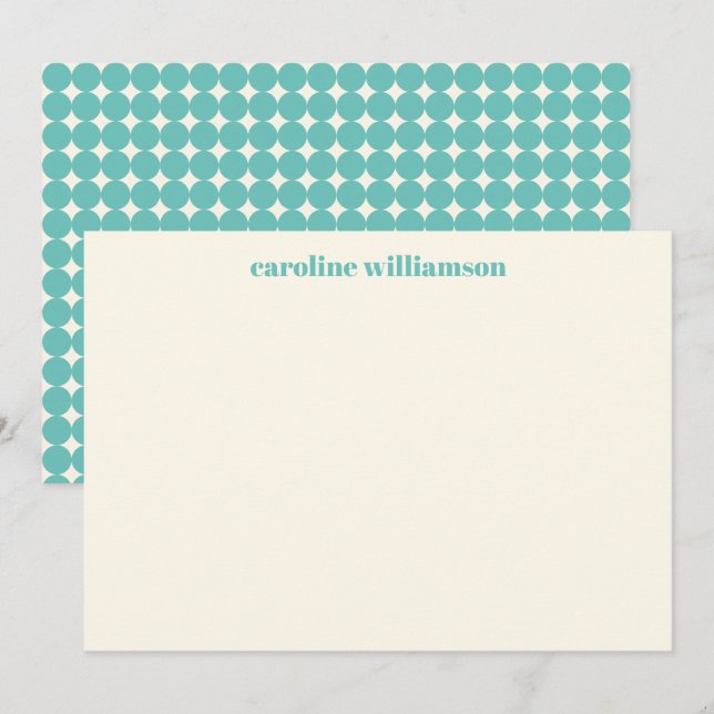 Cartão De Notas Nome Personalizado do Padrão de Pontos Geométricos (Frente/Verso)