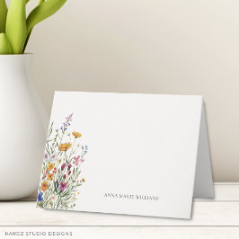 Cartão De Notas Nome Personalizado Elegante Boho Chic Dobrado