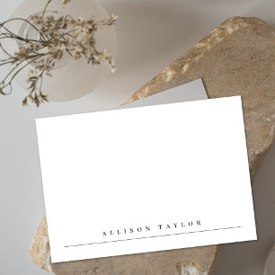 Cartão De Notas Nome Personalizado Elegante Simples