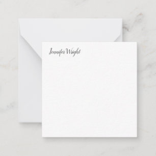 Cartão De Notas Nome personalizado minimalista de caligrafia chic