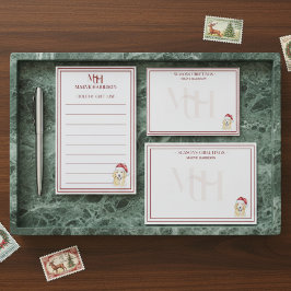 Cartão De Notas Nome Personalizado Retriever Dourado com Chapéu de