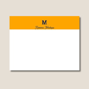 Cartão De Notas Nome Personalizado Tangerine Chic Letra Monograma