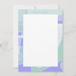 Cartão De Notas Nome Personalizado Verde Roxo de Navegação abstrat