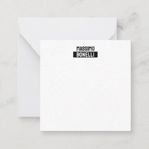 Cartão De Notas Nome Próprio Minimalista Moderno Simples Preto Bra