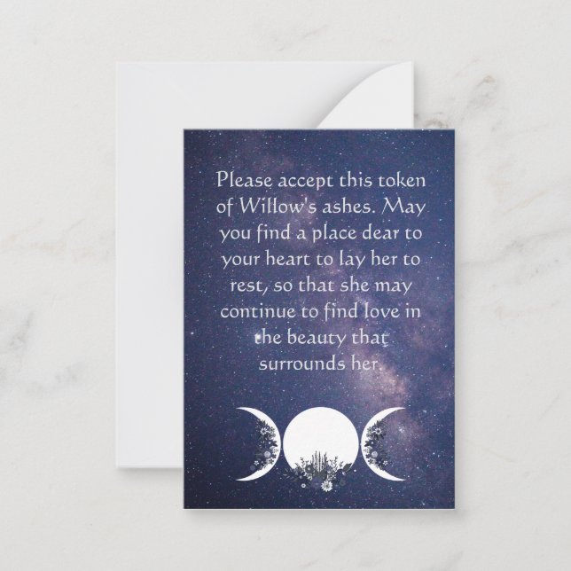 Cartão De Notas Nos Braços da Carteira de Deusa Ashes (Frente)