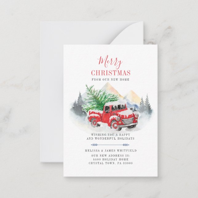 Cartão De Notas Nós Mudamos Endereço Novo de Natal Mudança (Frente)