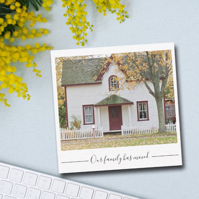 Cartão De Notas Nossa Família Mover Fotografia Personalizada Da Ca (Criador carregado)