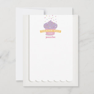 Cartão De Notas Nota de Agradecimento com Confeitos de Cupcake