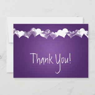 Cartão De Notas Nota de Agradecimento de Casamento Grunge Roxo