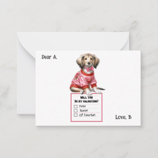 Cartão De Notas Nota de Dia dos Namorados de Dachshund Personalizá