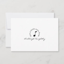 Cartão De Notas Nota de Música Moderna Branco Preto Personalizado