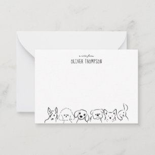 Cartão De Notas Nota de ORÇAMENTO Do Cute Desenho de Animal de Est