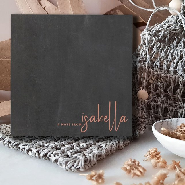 Cartão De Notas Nota do Nome de Script Mínimo Moderno do Quadro (Criador carregado)