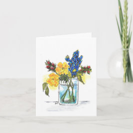 Cartão De Notas Nota dobrada Placa de aquarela original das flores