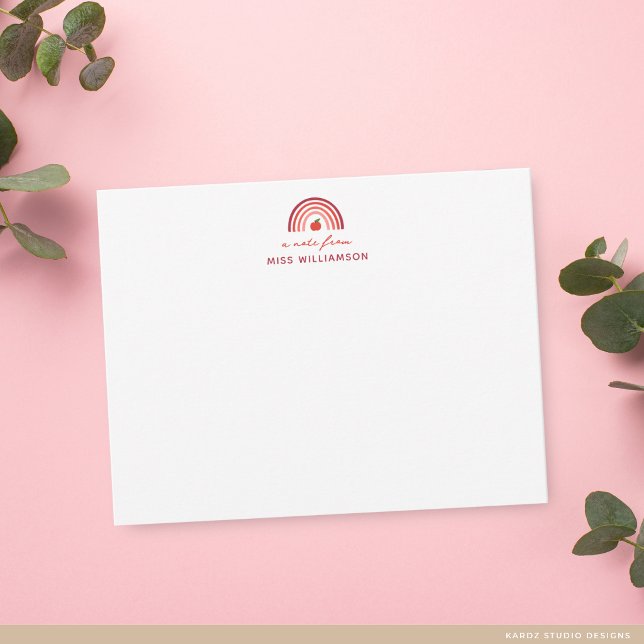 Cartão De Notas Nota Fofa Do Nome Do Professor Nota (Card shown is 4.25 x 5.5 inches. Choose size, paper, and corner style.)