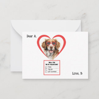 Cartão De Notas Nota personalizável do dia dos namorados do cão Br