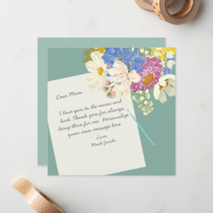 Cartão De Notas Nota Pessoal de Amor Floral para Mãe
