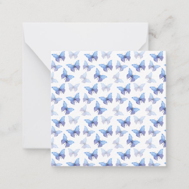 Cartão De Notas Note Card (6,3 cm x 6,3 cm) - Butterfly Pattern (Frente)