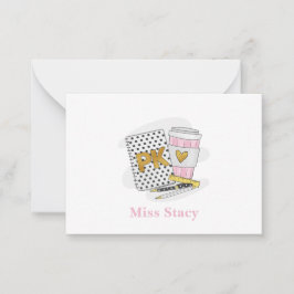 Cartão De Notas Notebook branco de apreciação pré-K do professor