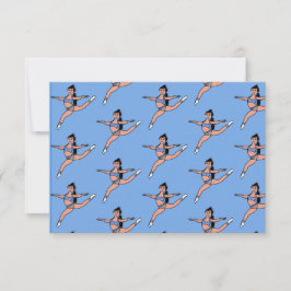 Cartão De Notas Notecard B, dançarina de prata azul