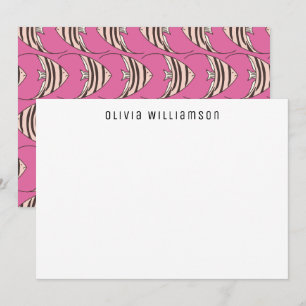 Cartão De Notas Notecard de Angel Pink e Cigarro de Fundo