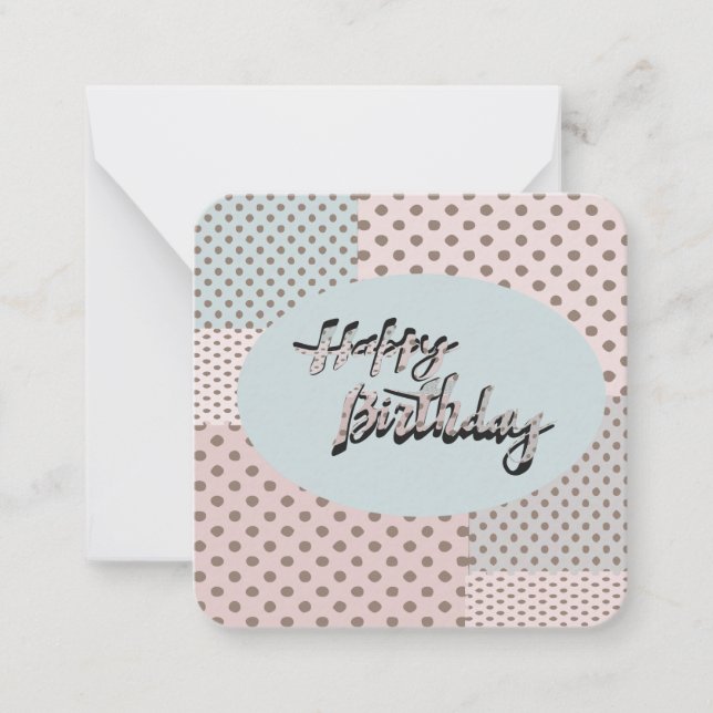 Cartão De Notas Notecard de aniversário de bolinhas (Frente)