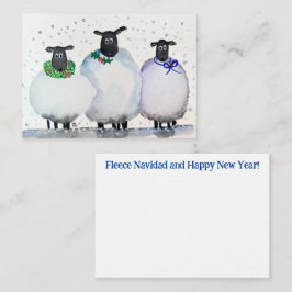 Cartão De Notas Notecard de Natal com Aquarela e Ano Novo