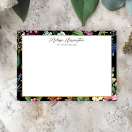 Cartão De Notas Notecard Flat Designer de Elegância Botânica Vinta