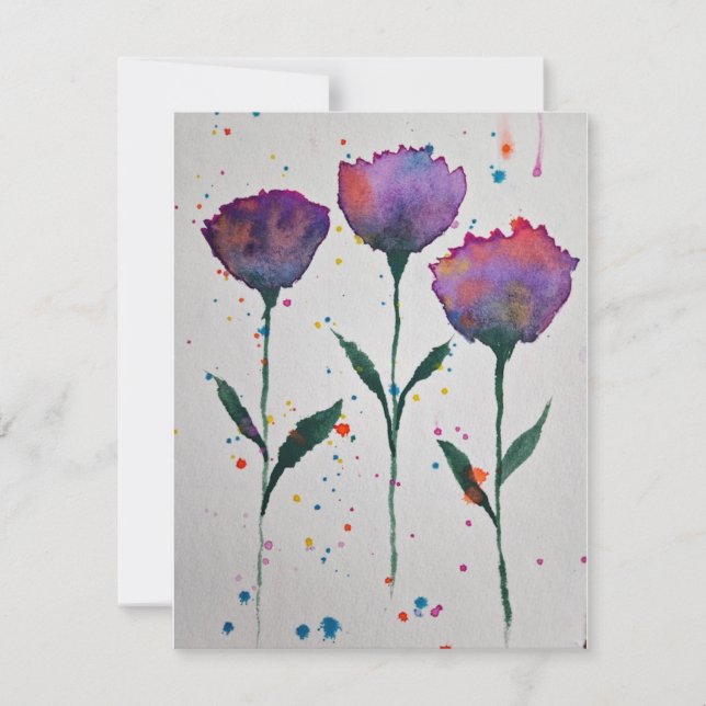 Cartão De Notas Notecard Floral Watercolor (Frente)