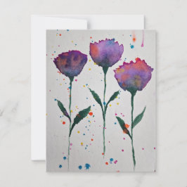 Cartão De Notas Notecard Floral Watercolor