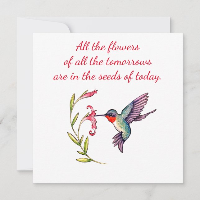 Cartão De Notas Notecard Hummingbird 5x5 (Frente)