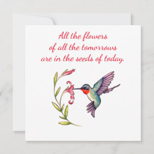 Cartão De Notas Notecard Hummingbird 5x5