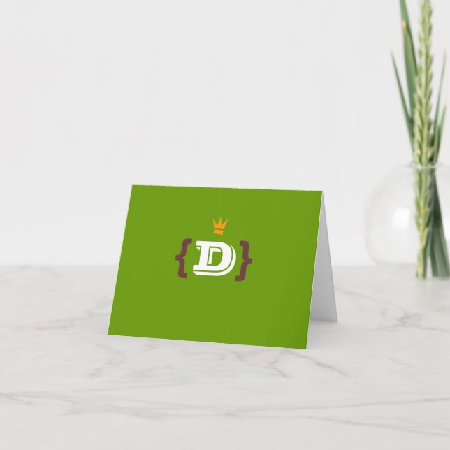Cartão De Notas Notecard Monograma King "D" (Frente)