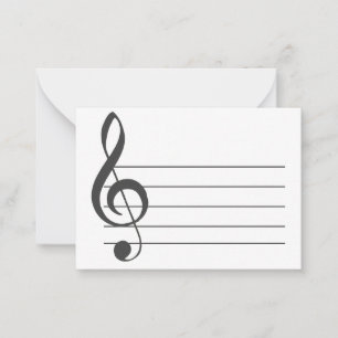 Cartão De Notas Notecard Musical Limpo Treble do Funcionarios de M
