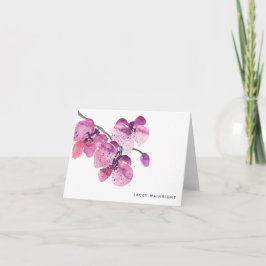 Cartão De Notas Notecard personalizada do Watercolor Orchid