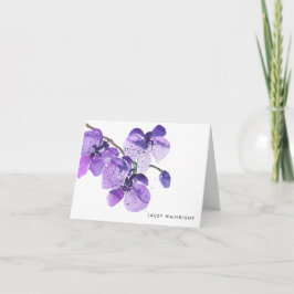 Cartão De Notas Notecard personalizada do Watercolor Orchid