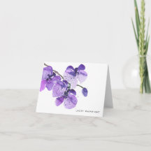 Notecard personalizada do Watercolor Orchid