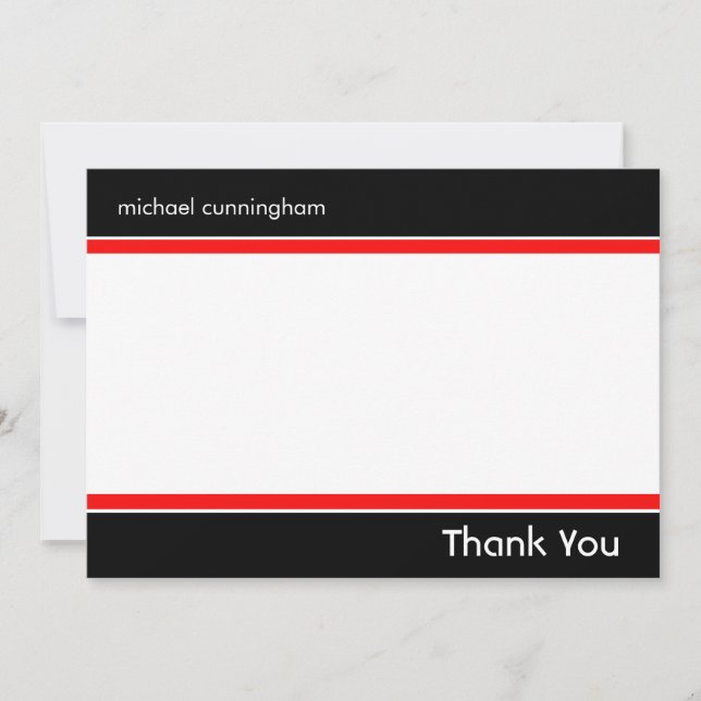 Cartão De Notas Notecard plano com nome (Frente)