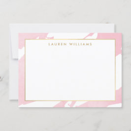 Cartão De Notas Notecard plano, cor-de-rosa, abstrato Pastel