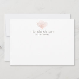 Cartão De Notas Notecard Plano Coral do Ventilador do Mar Dourado