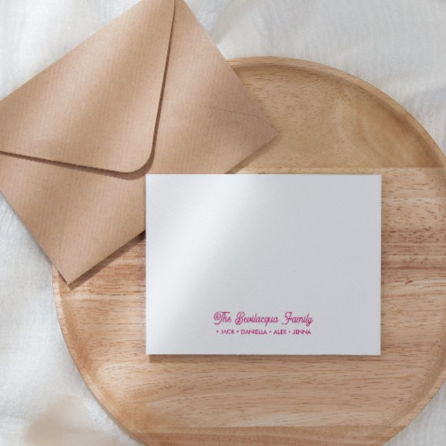 Cartão De Notas NOTECARDAS DA FAMÍLIA Material de papelaria Nomes  (Criador carregado)