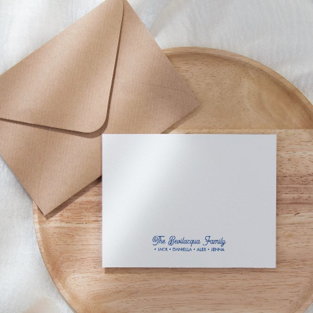 Cartão De Notas NOTECARDAS DA FAMÍLIA Papel de Carta Nomes Cursivo (Criador carregado)