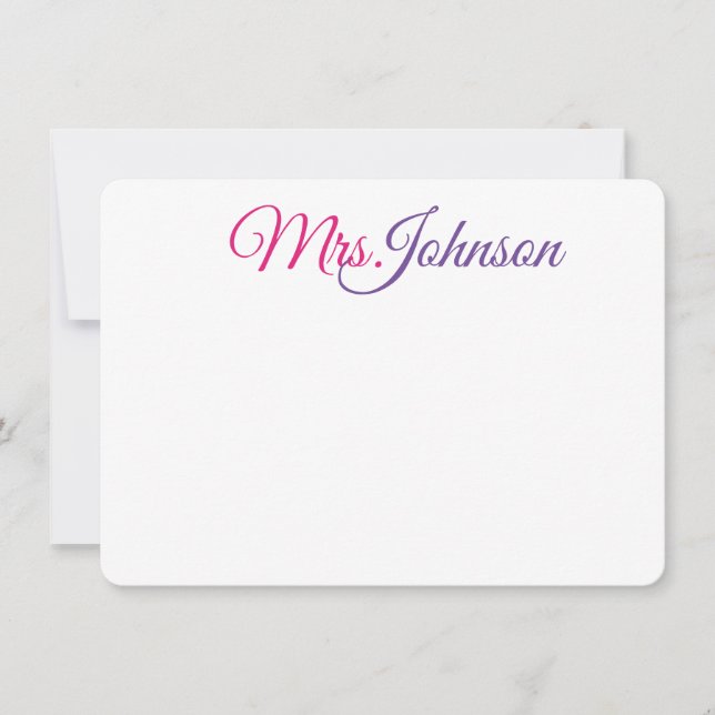 Cartão De Notas Notecards Coloridos Para Empresas ou Pessoal (Frente)