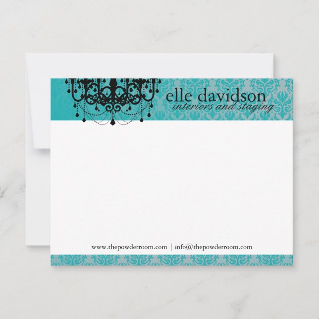 Cartão De Notas Notecards Elegante do Designer de Interior (Frente)