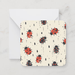 Cartão De Notas Notecards Ladybug charmosos | Inspirado na Naturez