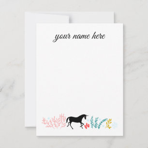 Cartão De Notas Notecards Unicórn personalizados