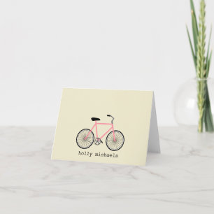 Cartão De Notas Noteclados personalizados da bicicleta rosa