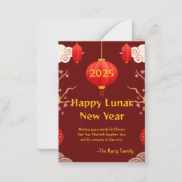 Cartão De Notas Novo ano chinês 2025